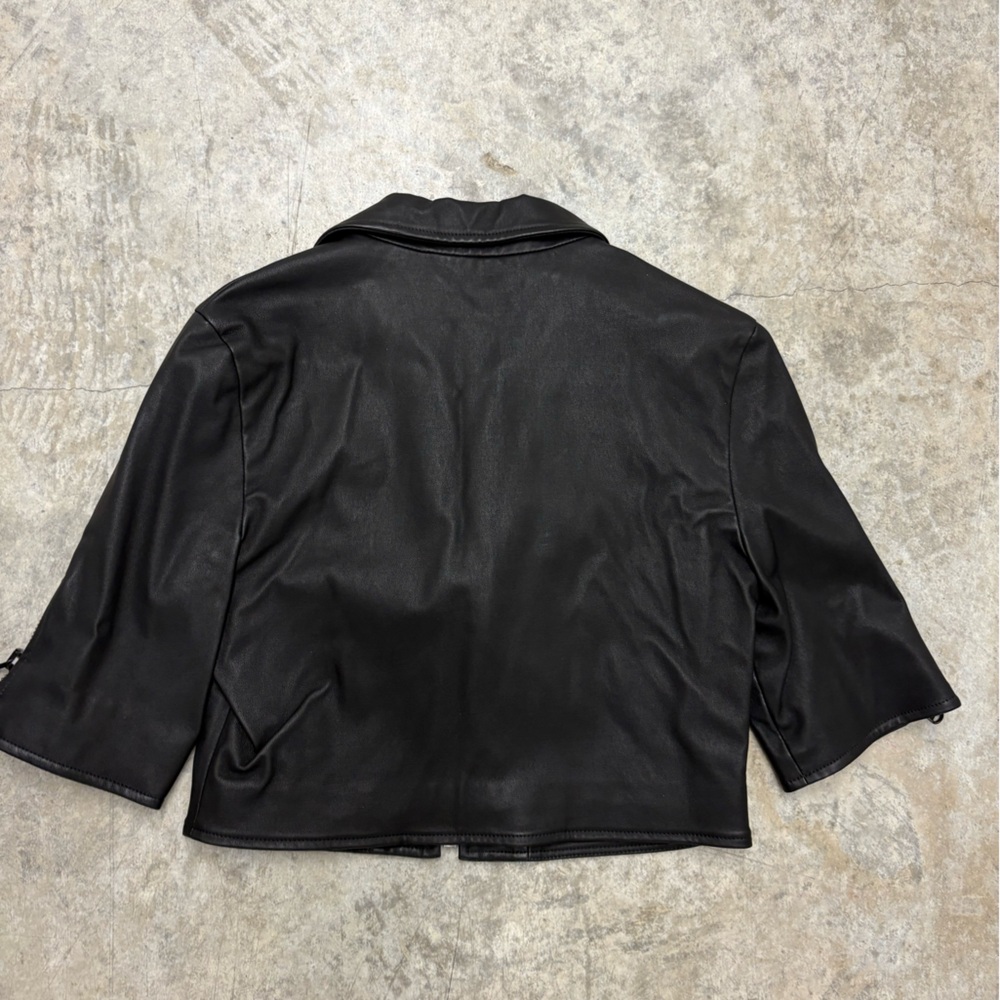Black Leather‎ Moto Jacket - Picture 3 of 4